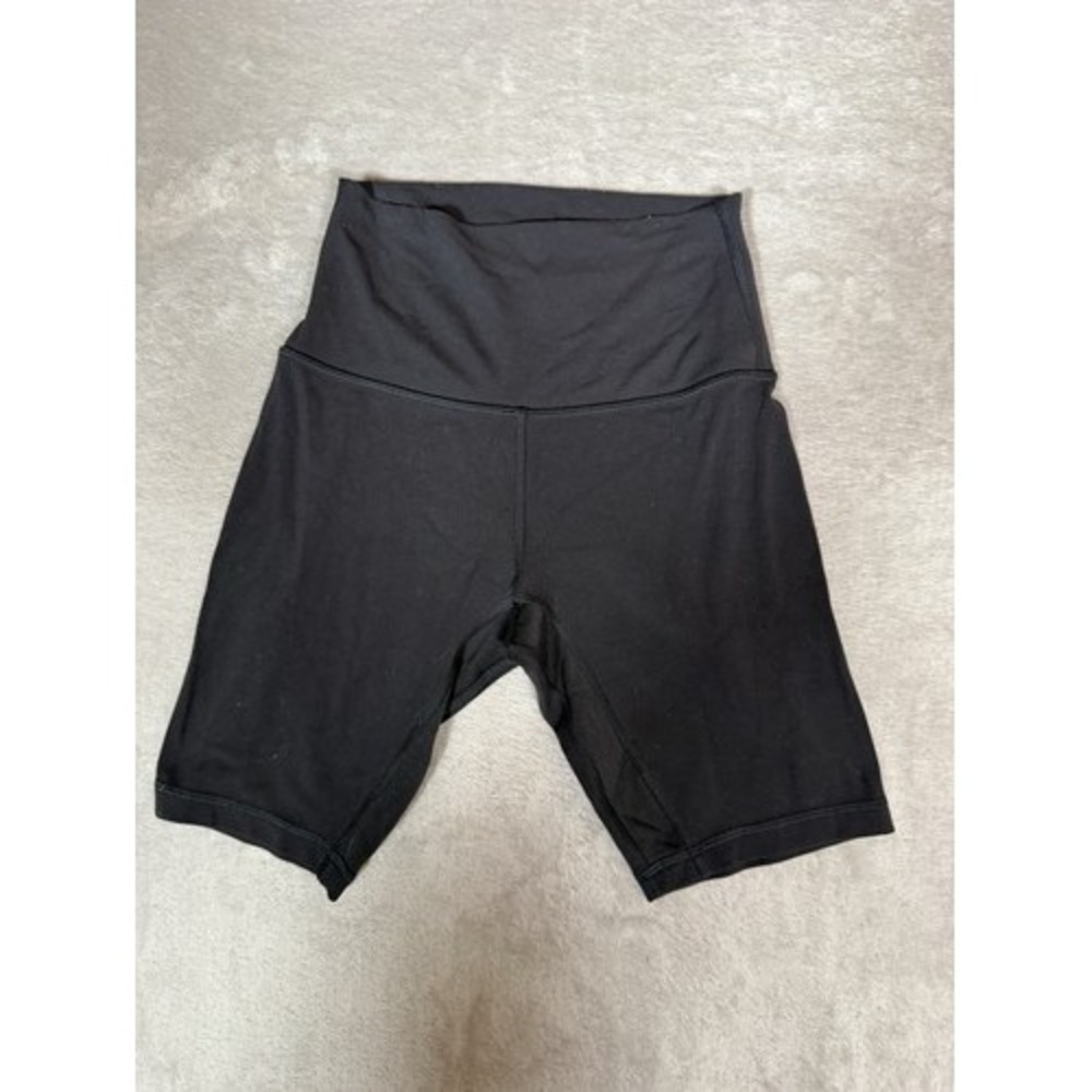 lululemon Women’s Black Solid Stretch Knit Athletic Shorts Elastic Waist